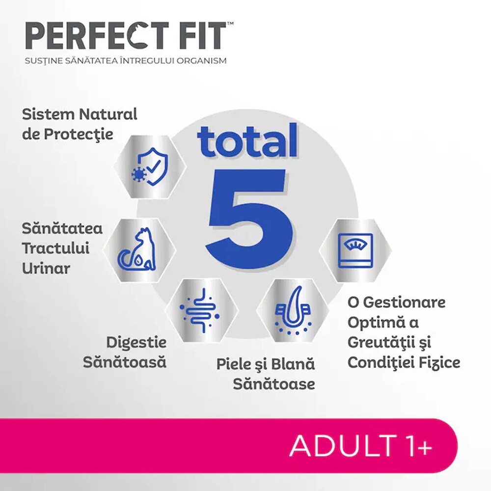 Hrana uscata pentru pisici PERFECT FIT, Adult, Somon, 750 g