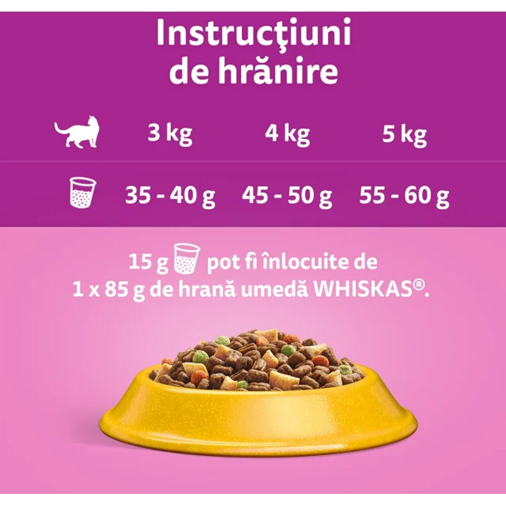Hrana uscata pentru pisici WHISKAS Sterile, Adult, Pui, 800 g