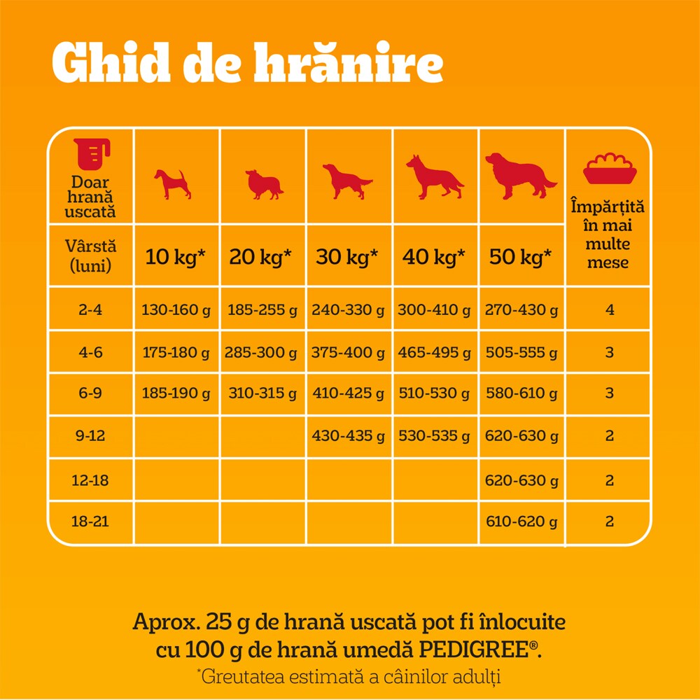 Hrana uscata pentru caini PEDIGREE, Junior, Pasare si Legume, 500 g