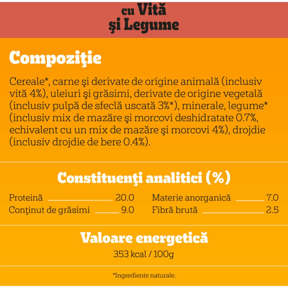 Hrana uscata pentru caini PEDIGREE, Adult, Vita si Legume, 500 g