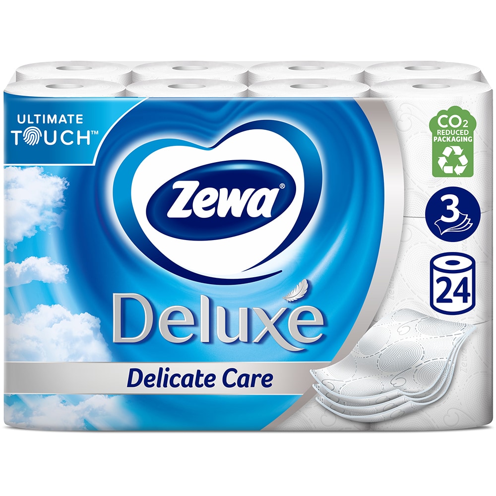 Hartie igienica ZEWA Deluxe Delicate Care, 3 straturi, 24 role