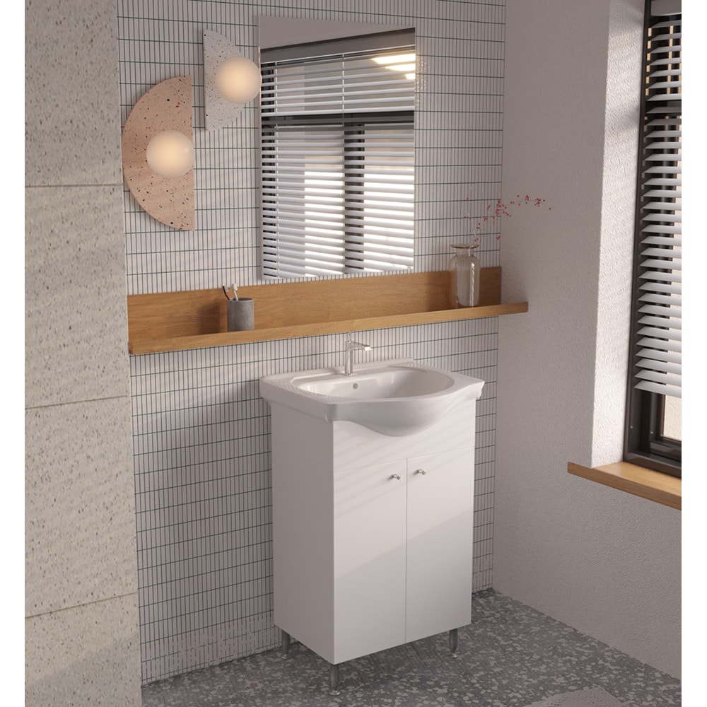 Set mobilier baie SANITOP, PAL, 3 piese, alb