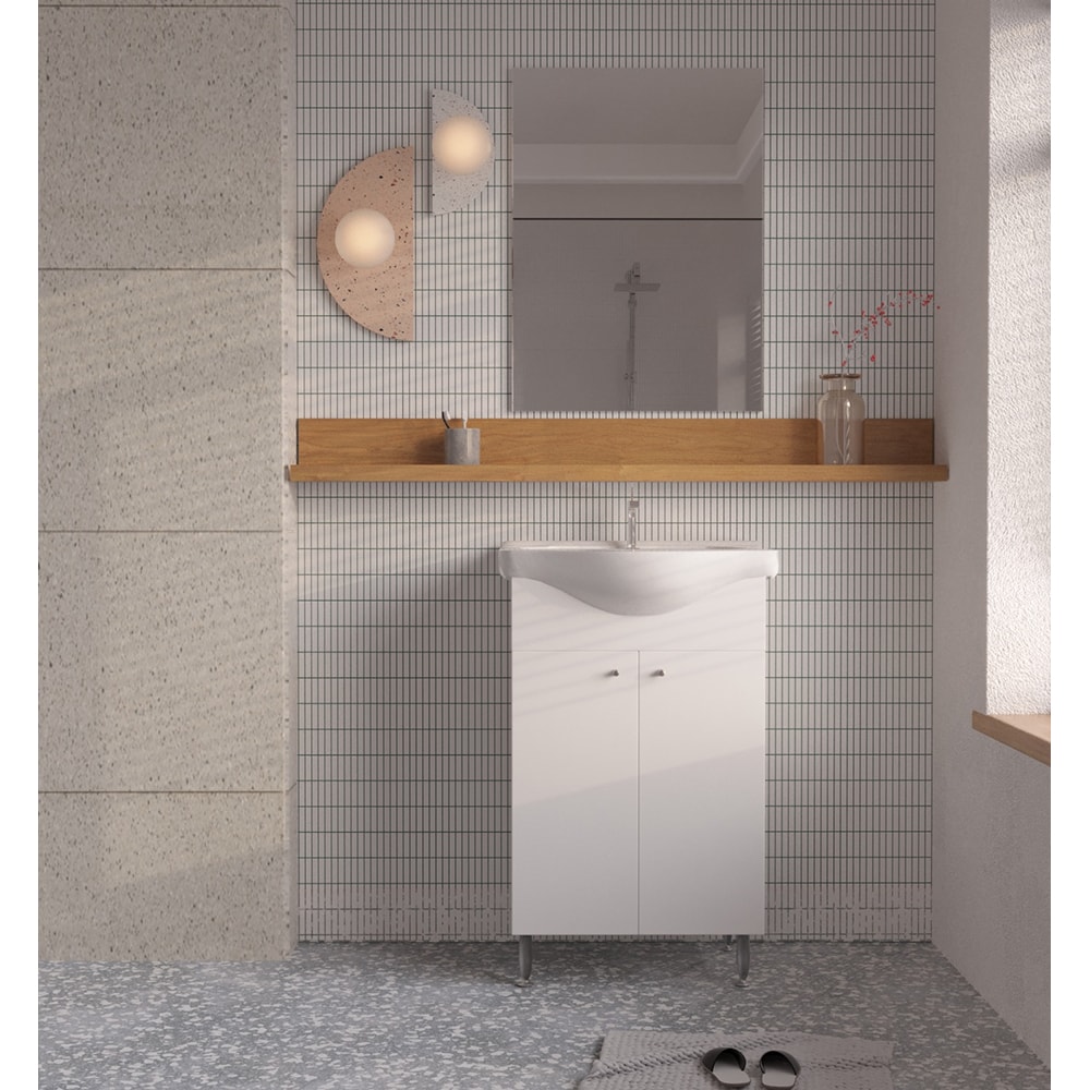 Set mobilier baie SANITOP, PAL, 3 piese, alb