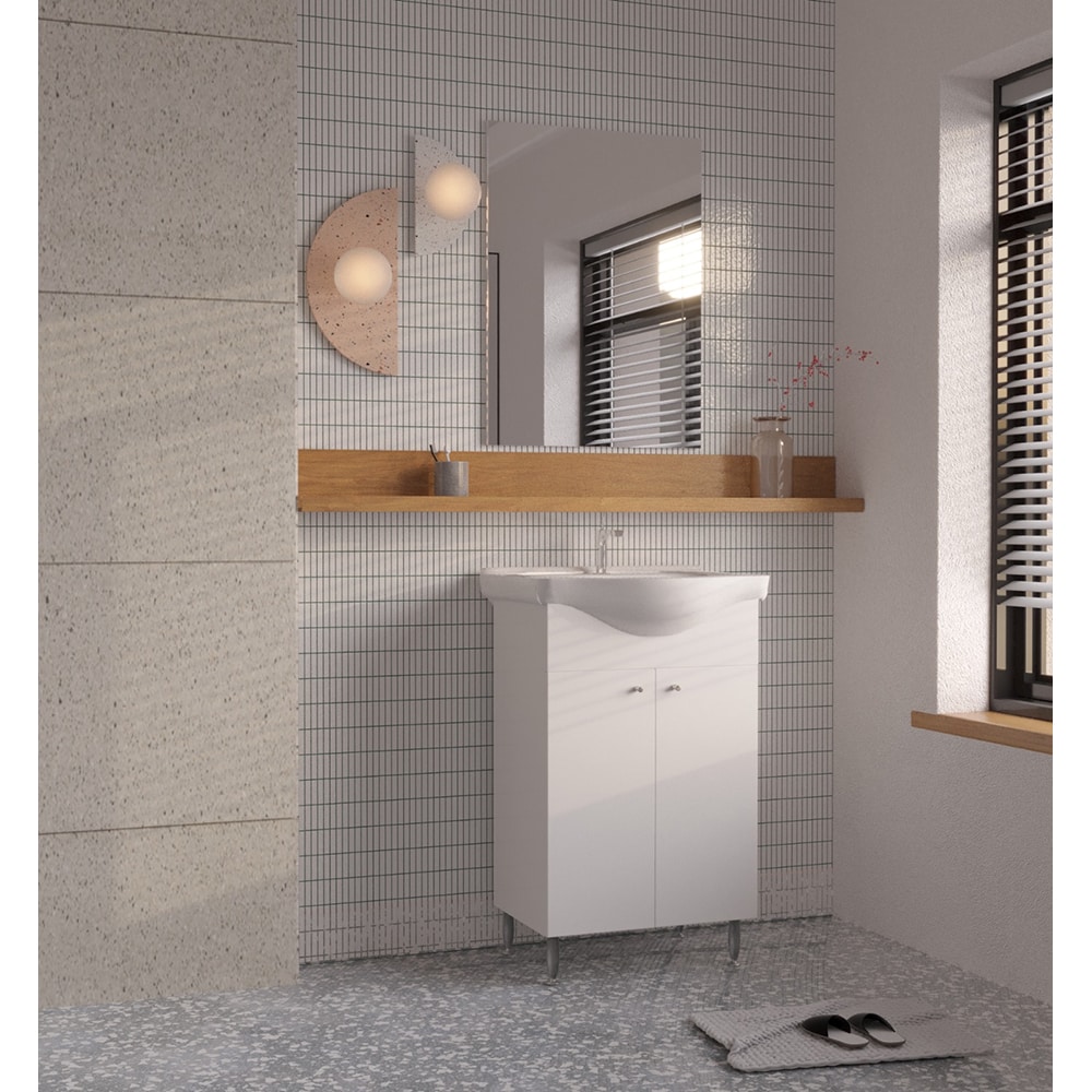 Set mobilier baie SANITOP, PAL, 3 piese, alb