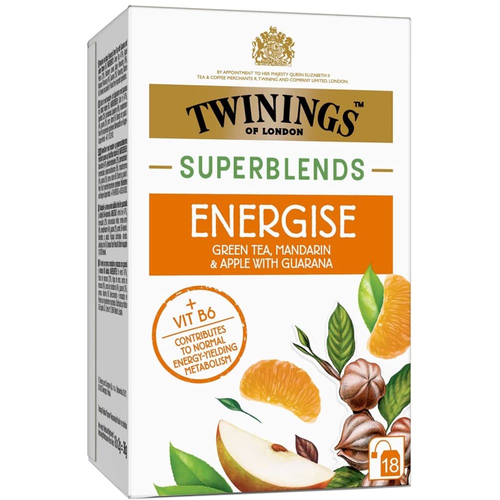 Ceai verde TWININGS Superblends Energise, 18 plicuri, 36g