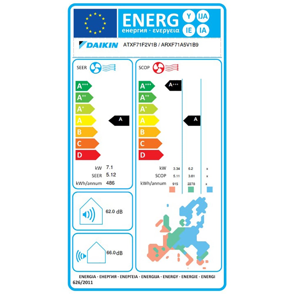 Aer conditionat DAIKIN Siesta F, 2400BTU, A/A, Inverter, Functie Incalzire, Wi-Fi, alb