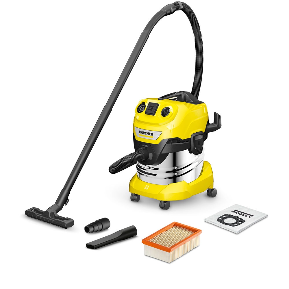 Aspirator multifunctional KARCHER  WD 4 P V-20/5/22, 20l, 1000W, 75dB, galben-negru 