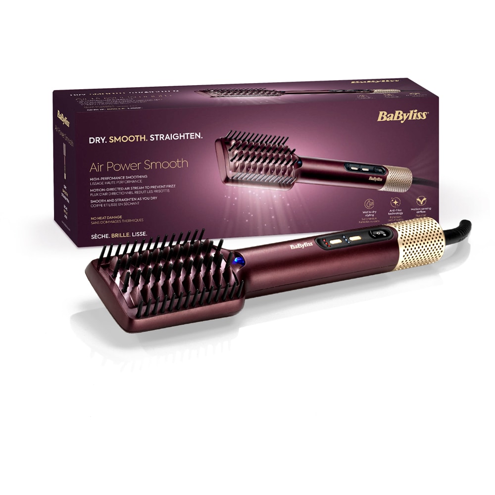 Perie cu aer cald BABYLISS Air Power Smooth AS6400E, 1000W, 3 trepte temperatura, mov