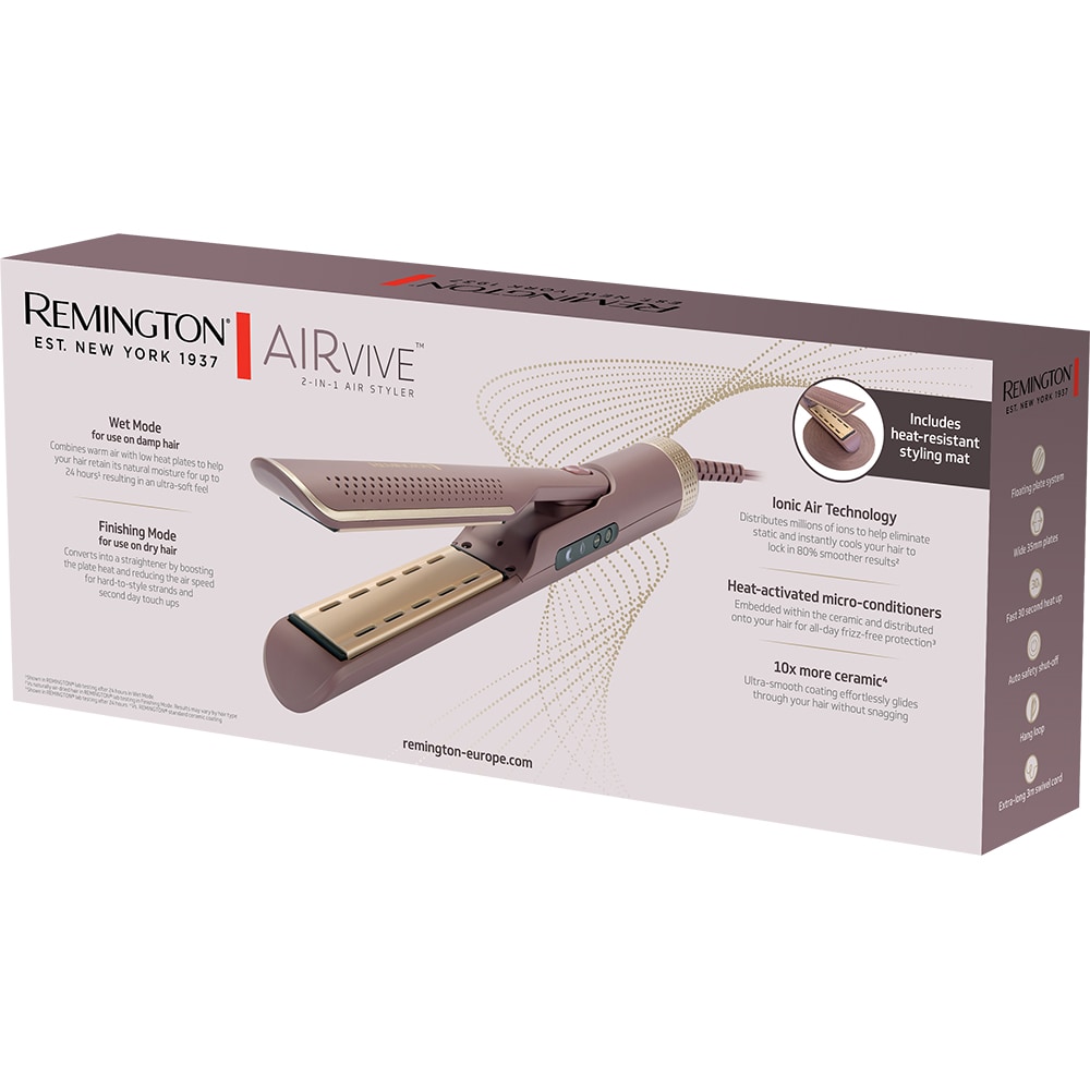 Placa de indreptat parul REMINGTON AIRvive AS8930, 190 grade, invelis ceramic, mov