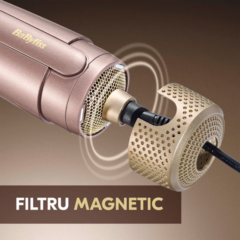 Perie cu aer cald BABYLISS Power Volume AS95E , 1000W, rose-gold