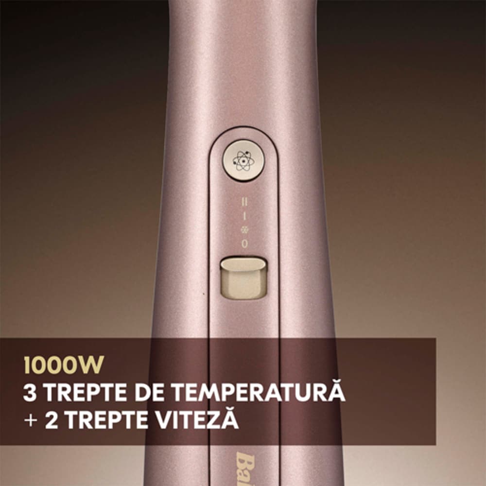 Perie cu aer cald BABYLISS Power Volume AS95E , 1000W, rose-gold