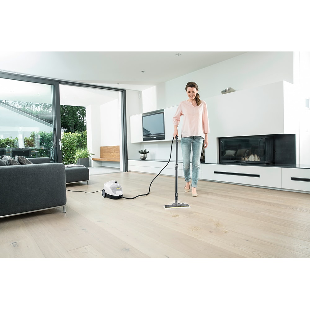 Aparat de curatat cu abur 2in1 KARCHER SC 4 EasyFix Iron 15126310, 0.8l, 2000W, alb-negru