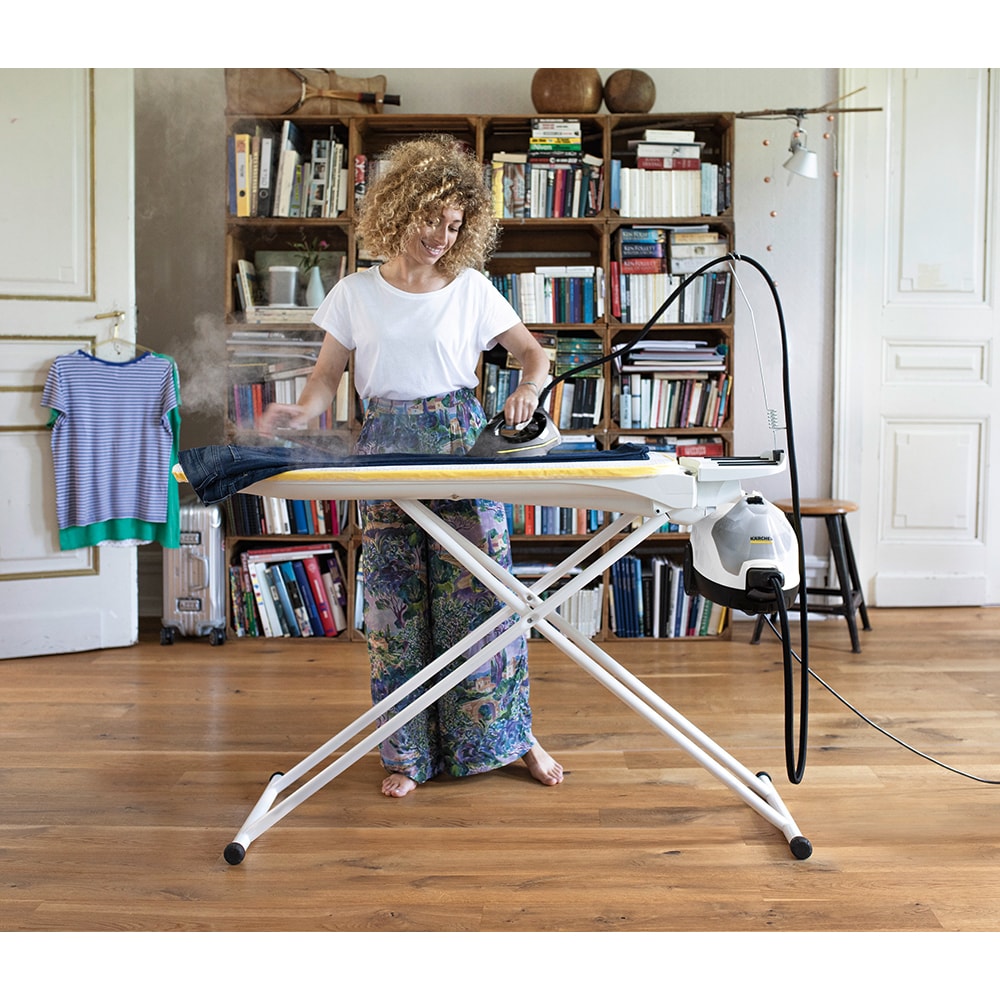 Aparat de curatat cu abur 2in1 KARCHER SI 4 EasyFix Iron 15126370, 0.8l, 2000W, alb-galben