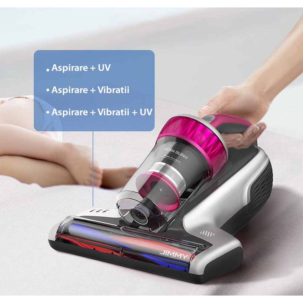 Aspirator UV antiacarieni JIMMY WB73, 0.5l, 600W, argintiu-roz