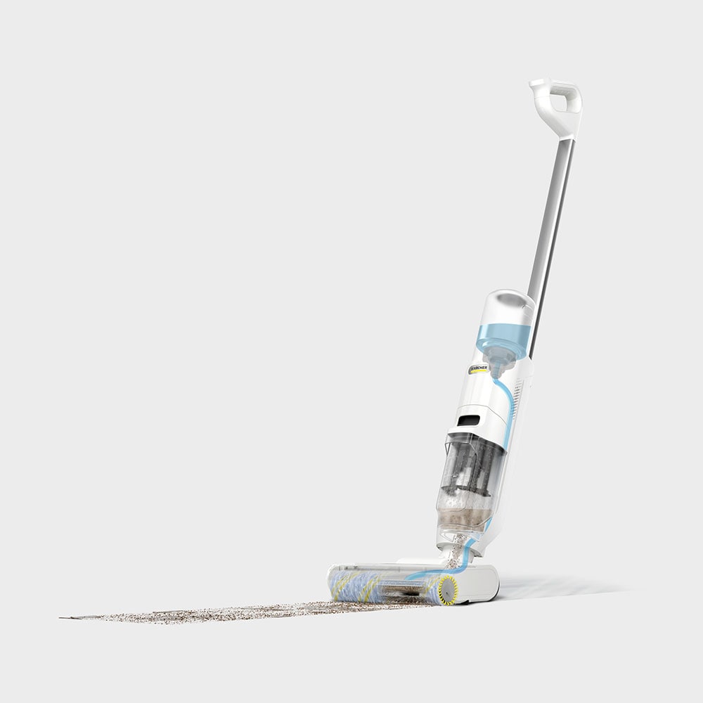 Mop electric KARCHER FCV 2 Natural 10561010, 0.42l, 21.6V, pana la 25min, alb-galben