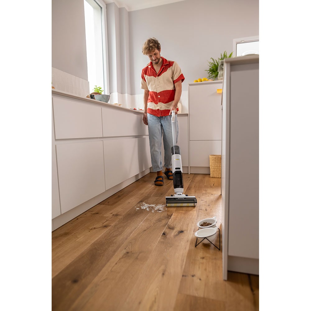 Mop electric KARCHER FCV 2 Natural 10561010, 0.42l, 21.6V, pana la 25min, alb-galben