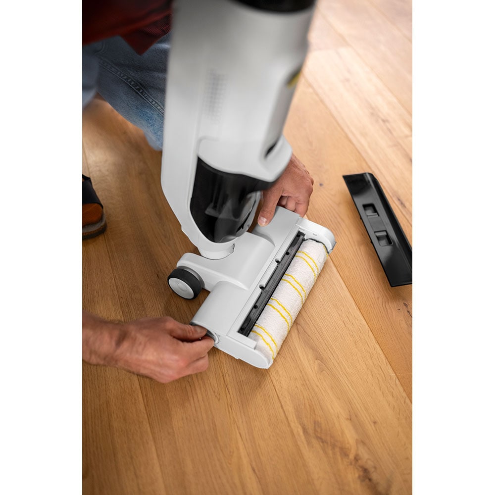 Mop electric KARCHER FCV 2 Natural 10561010, 0.42l, 21.6V, pana la 25min, alb-galben