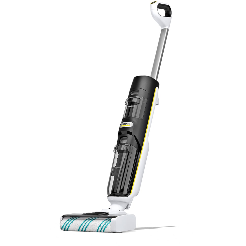 Aspirator vertical cu spalare KARCHER FCV 4 Home&Pet 1.056-137.0, 0.75l, autonomie max 45 min, Tehnologie Hygienic Spin, alb-negru