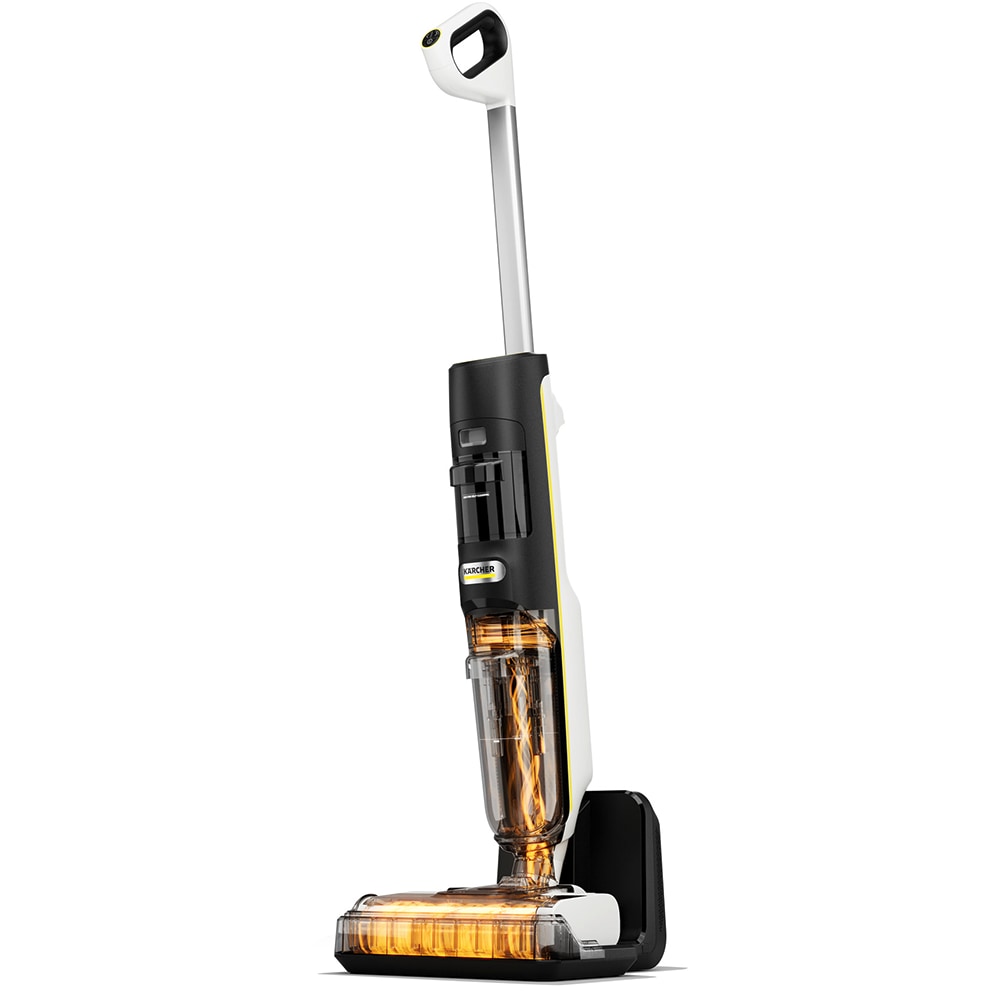 Aspirator vertical cu spalare KARCHER FCV 4 Home&Pet 1.056-137.0, 0.75l, autonomie max 45 min, Tehnologie Hygienic Spin, alb-negru
