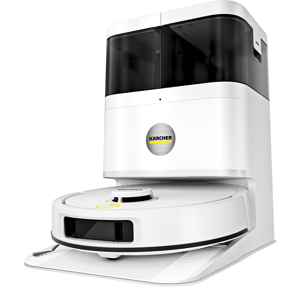 Aspirator robot KARCHER RVM 4 Comfort 1.269-130.0, 0.3l, 14.4V, autonomie max 160 min, Wi-Fi, Navigare Lidar, alb-negru