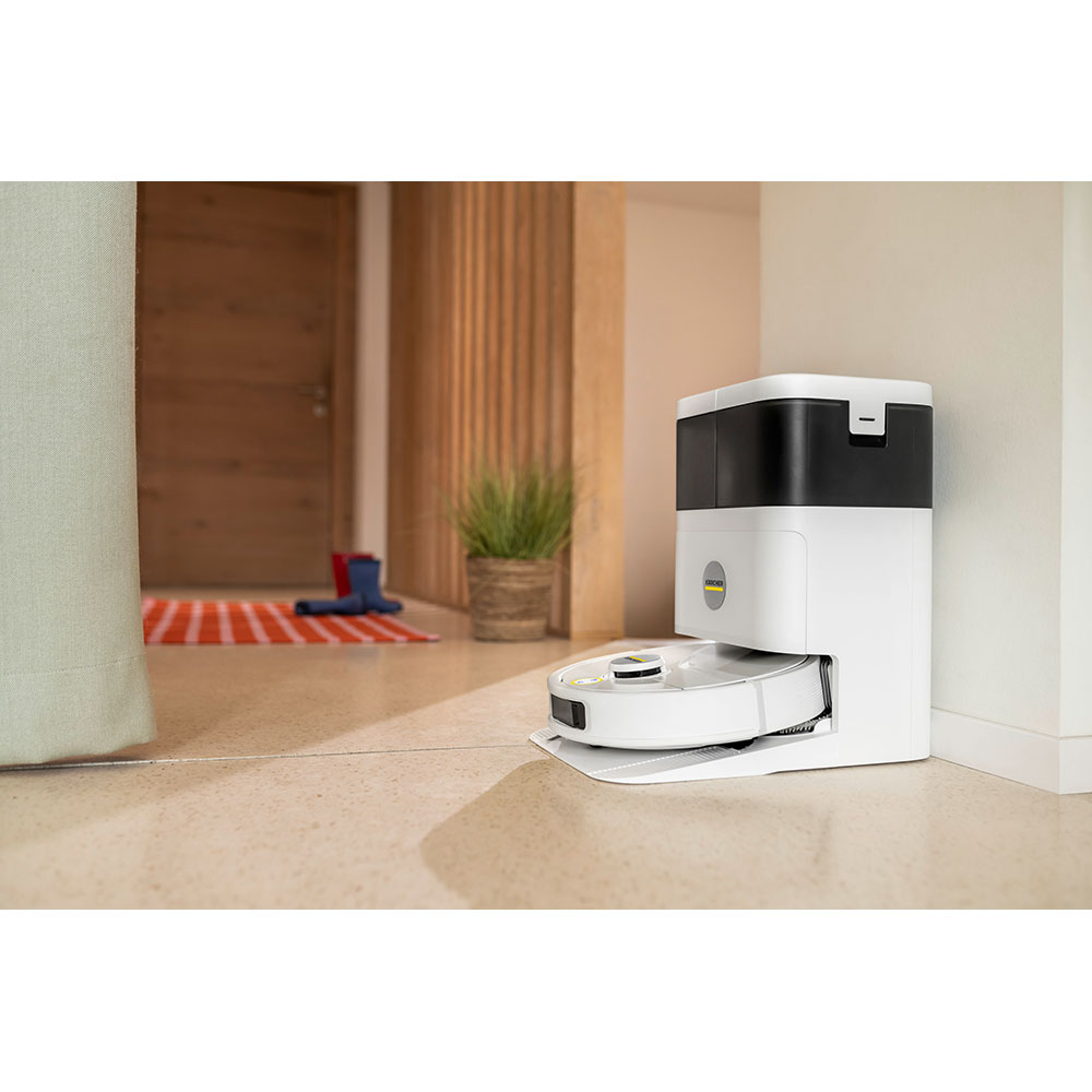Aspirator robot KARCHER RVM 4 Comfort 1.269-130.0, 0.3l, 14.4V, autonomie max 160 min, Wi-Fi, Navigare Lidar, alb-negru