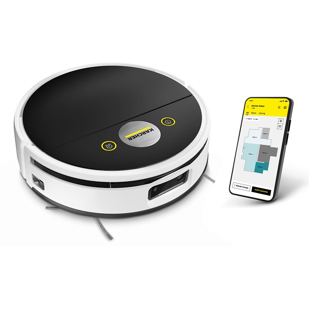 Aspirator robot KARCHER RVF 7 1.269-680.0, 0.25l, 14.4V, autonomie max 150 min, Wi-Fi, Navigare Lidar, negru-alb