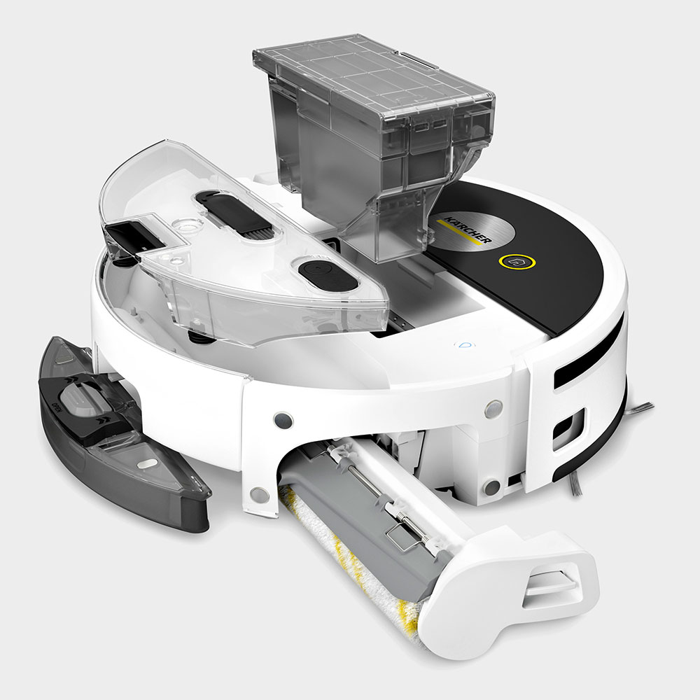 Aspirator robot KARCHER RVF 7 1.269-680.0, 0.25l, 14.4V, autonomie max 150 min, Wi-Fi, Navigare Lidar, negru-alb