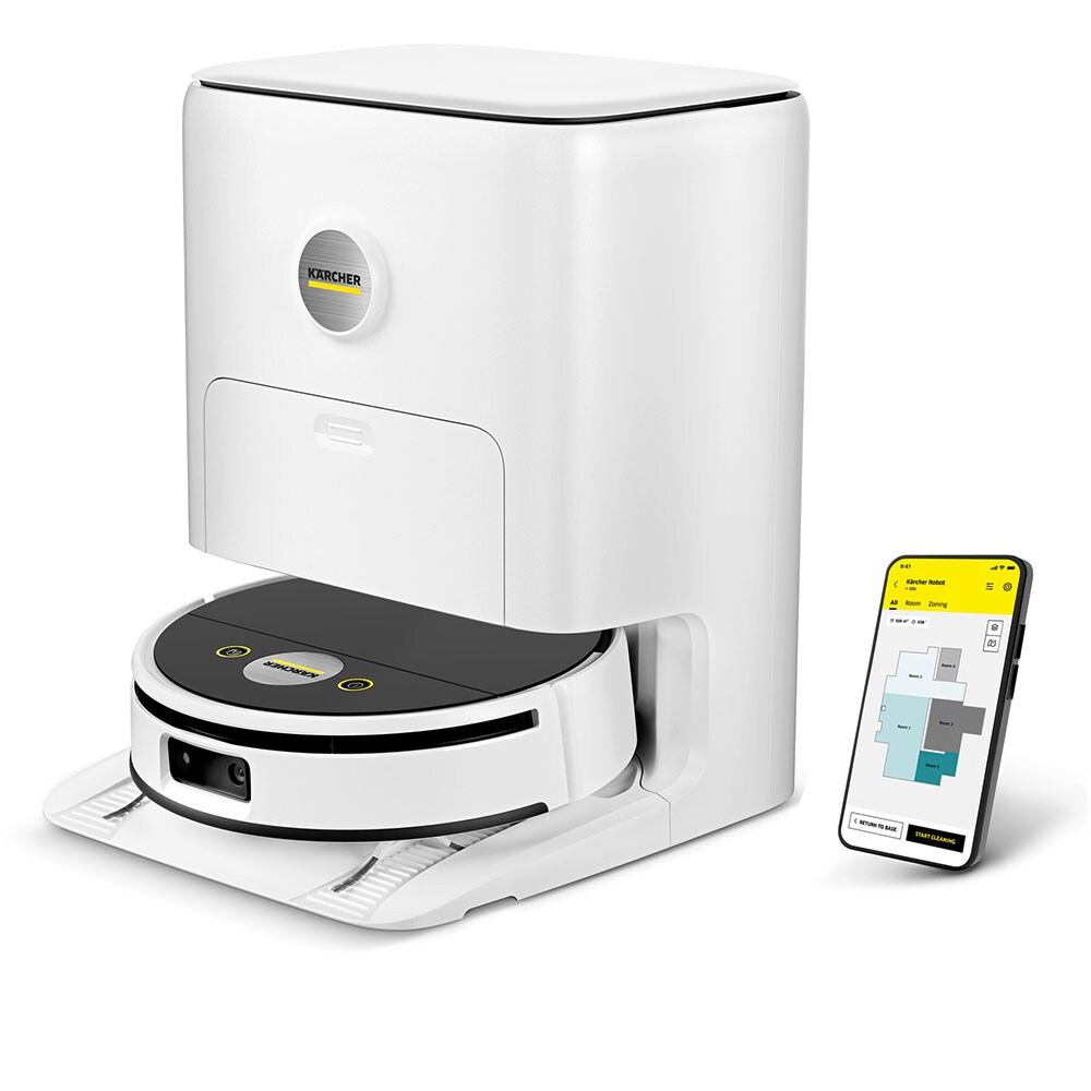 Aspirator robot KARCHER RVF 7 Comfort 1.269-690.0, 0.25l, 14.4V, autonomie max 150 min, Wi-Fi, Navigare Lidar, negru-alb