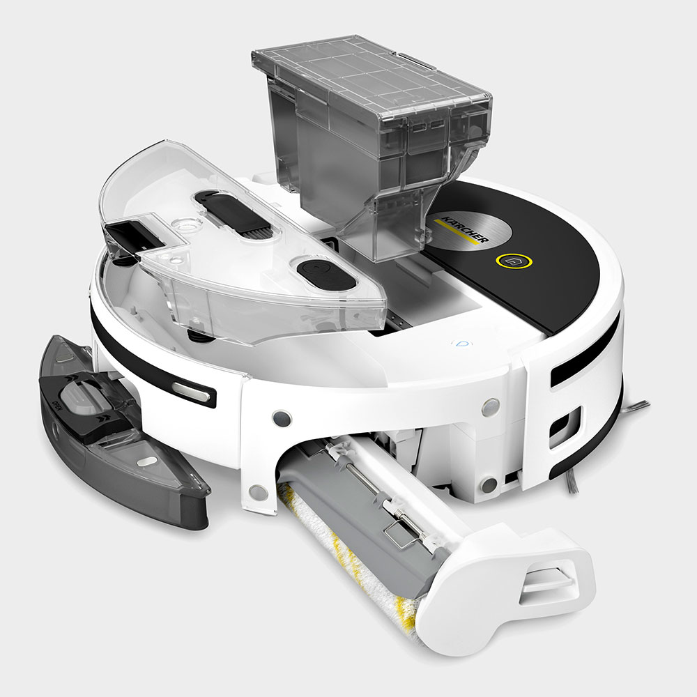 Aspirator robot KARCHER RVF 7 Comfort 1.269-690.0, 0.25l, 14.4V, autonomie max 150 min, Wi-Fi, Navigare Lidar, negru-alb