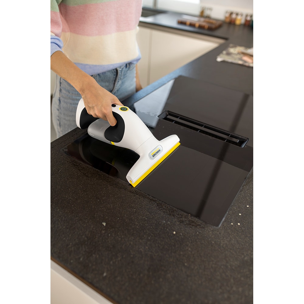 Aspirator geamuri KARCHER Compact Care+ WV 1 1.633-634.0, 0.1l, autonomie max 25 min, alb-negru