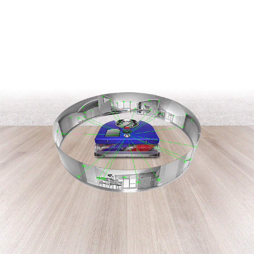 Aspirator robot DYSON 360 Vis Nav, 0.57l, autonomie max 65 min, Hyperdymium, albastru-argintiu