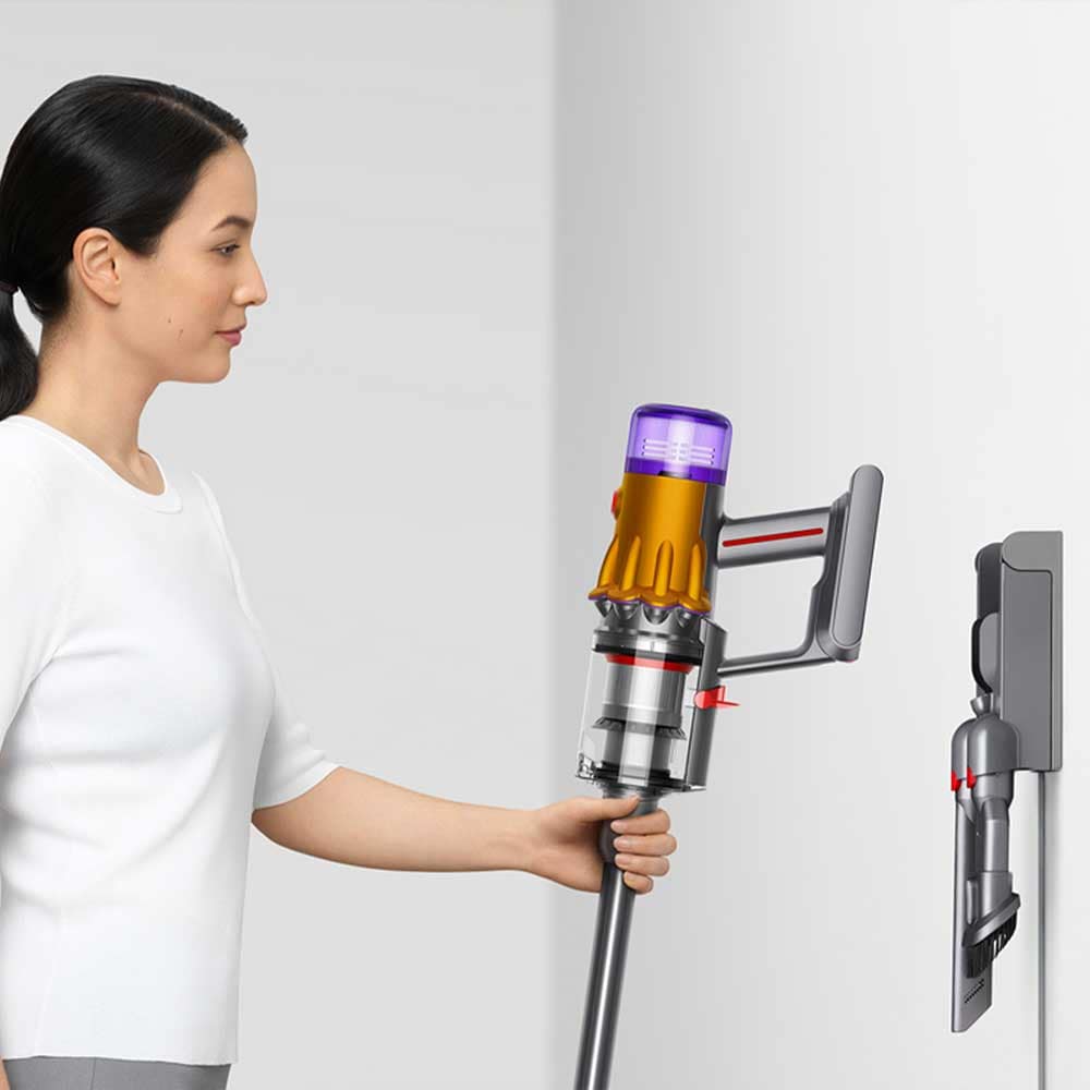 Aspirator vertical DYSON V12 Slim Detect Absolute, 0.35l, 25.2V, autonomie max 60 min, Root Cyclone, argintiu-galben
