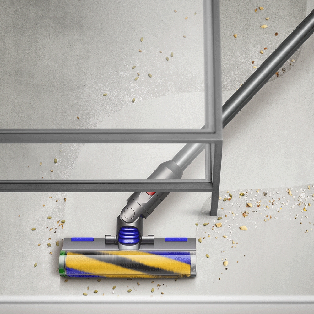 Aspirator vertical DYSON V15s Detect Submarine, 0.76l, 25.2V, autonomie max 60 min, Point and Shoot, argintiu-albastru