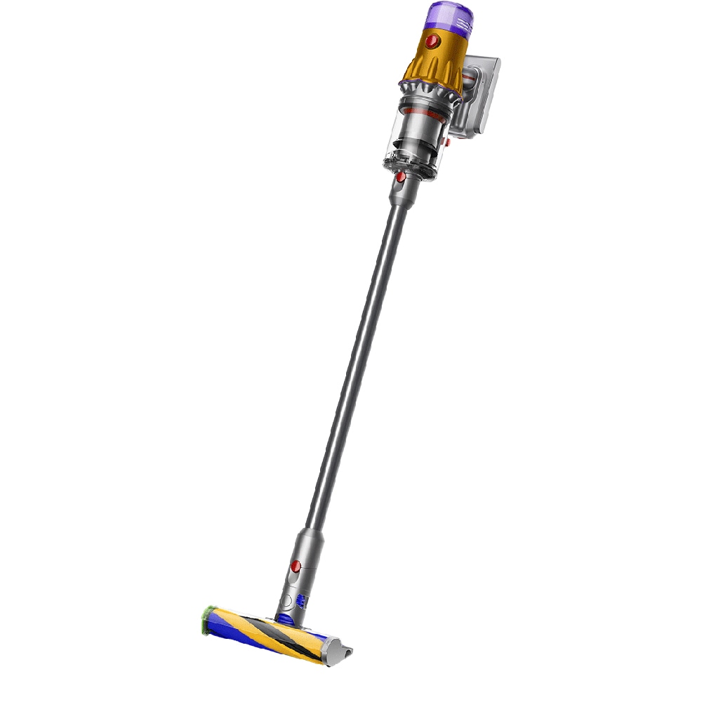 Aspirator vertical DYSON V12 Detect Absolute 2023, 0.35l, autonomie max 60 min, Motor Hyperdymium, galben-argintiu