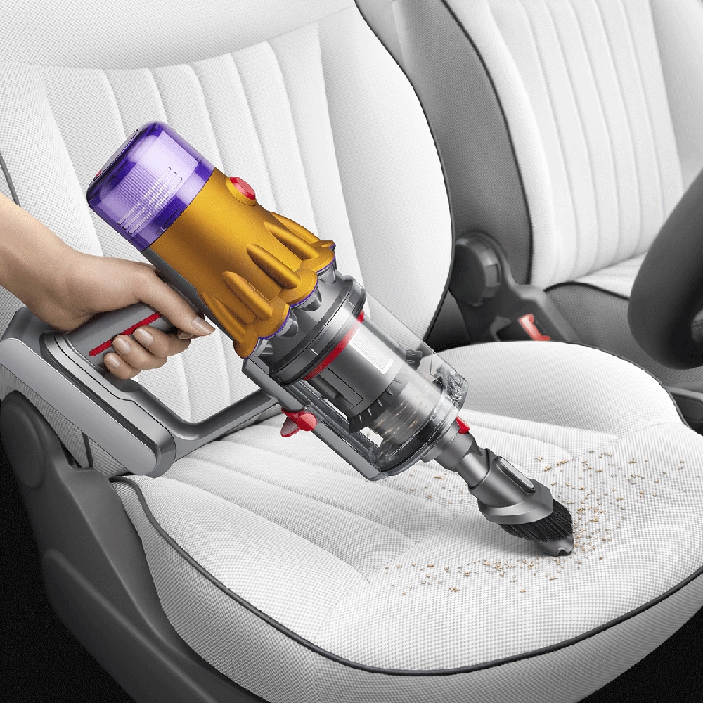 Aspirator vertical DYSON V12 Detect Absolute 2023, 0.35l, autonomie max 60 min, Motor Hyperdymium, galben-argintiu