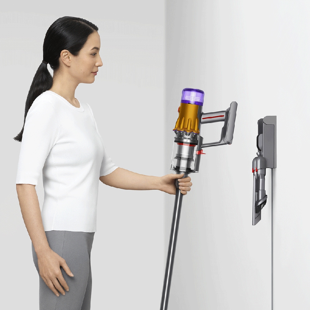 Aspirator vertical DYSON V12 Detect Absolute 2023, 0.35l, autonomie max 60 min, Motor Hyperdymium, galben-argintiu