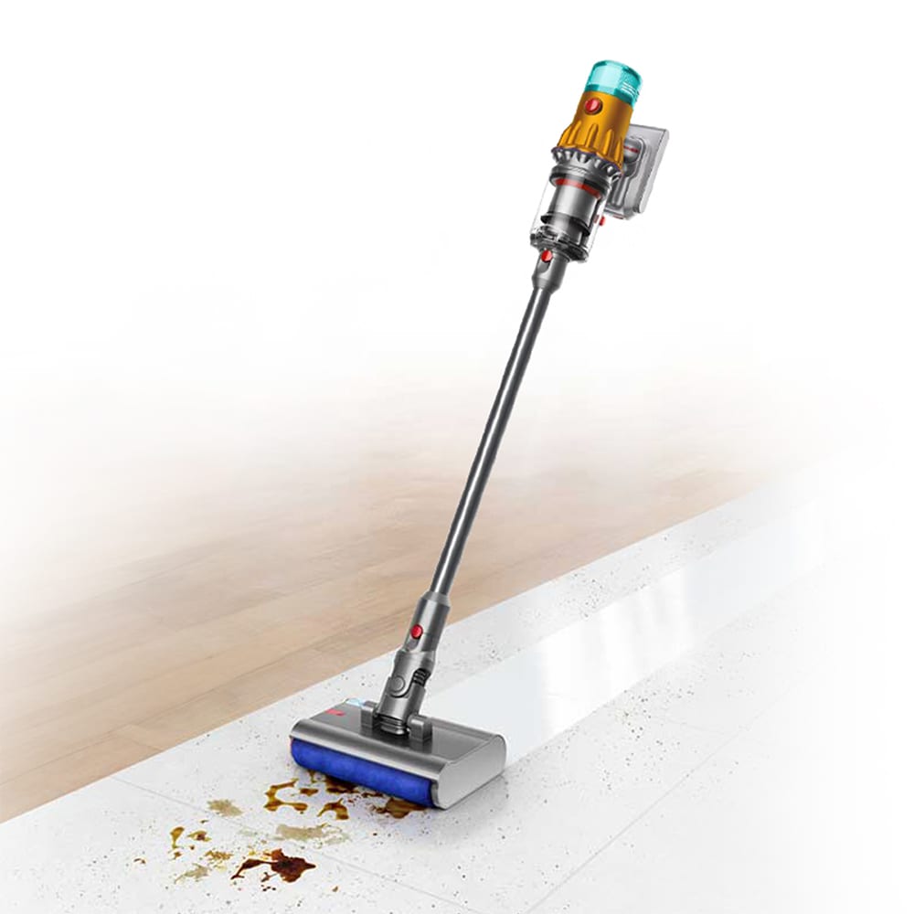 Aspirator vertical DYSON V12s Detect Slim Submarine 48535001, 0.35l, 25.2V, autonomie max 60 min, Point&Shoot, galben-argintiu