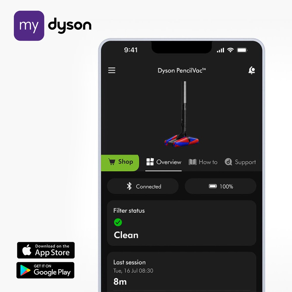 Aspirator vertical DYSON PencilVac Fluffycones 49268901, 0.08l. 14.68V, autonomie max 30 min, Hyperdymium, negru