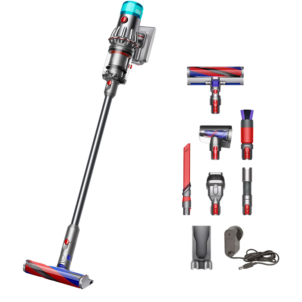 Aspirator vertical DYSON V12 Origin, 0.35l, 25.2V, autonomie max 60 min, argintiu-rosu