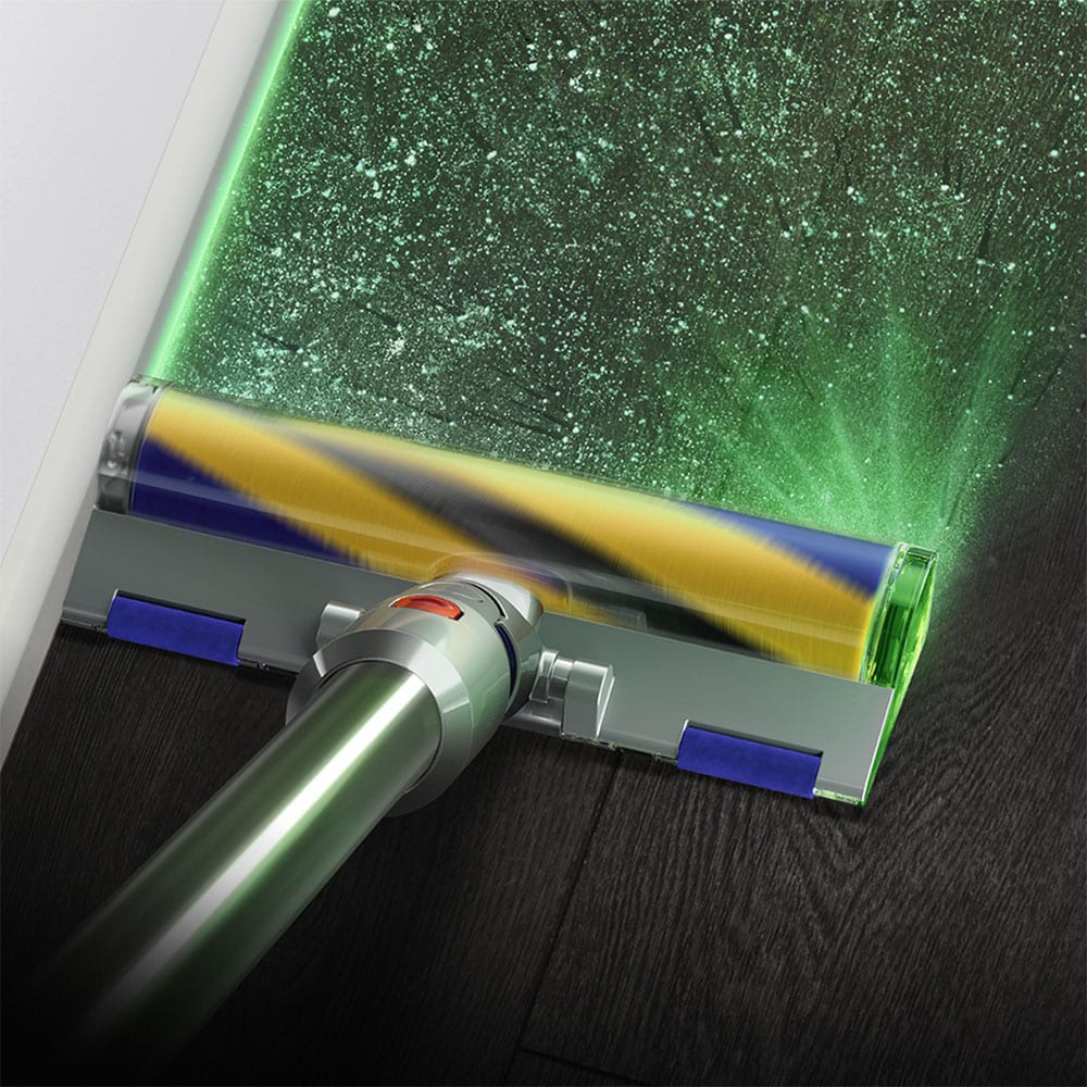 Aspirator vertical DYSON V15 Detect Absolute 49471901, 0.76l, autonomie max 60 min, Senzor Piezo, argintiu-galben