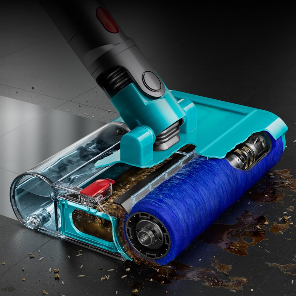 Aspirator vertical DYSON V10 Cyclone Submarine, 0.76l, 25.2V, autonomie max 60 min, Point and Shoot, galben-albastru