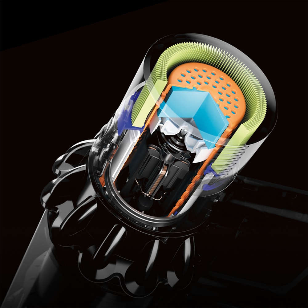 Aspirator vertical DYSON V10 Cyclone Submarine, 0.76l, 25.2V, autonomie max 60 min, Point and Shoot, galben-albastru