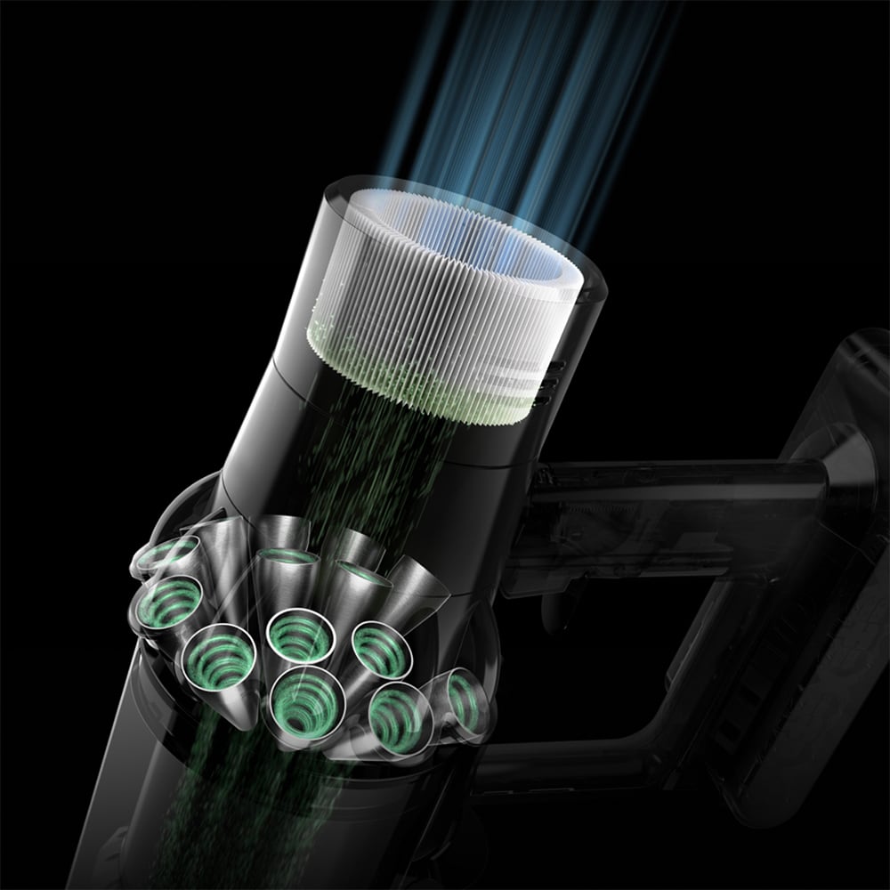 Aspirator vertical DYSON V10 Cyclone Submarine, 0.76l, 25.2V, autonomie max 60 min, Point and Shoot, galben-albastru