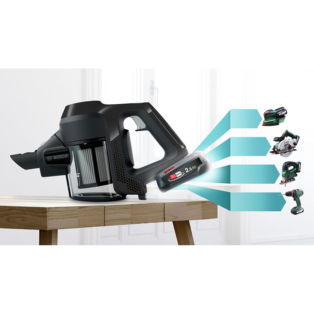 Aspirator vertical 2in1 BOSCH Unlimited 6 BBS611BSC, 0.3l, 18V, autonomie max 30 min, Power for ALL, negru-argintiu
