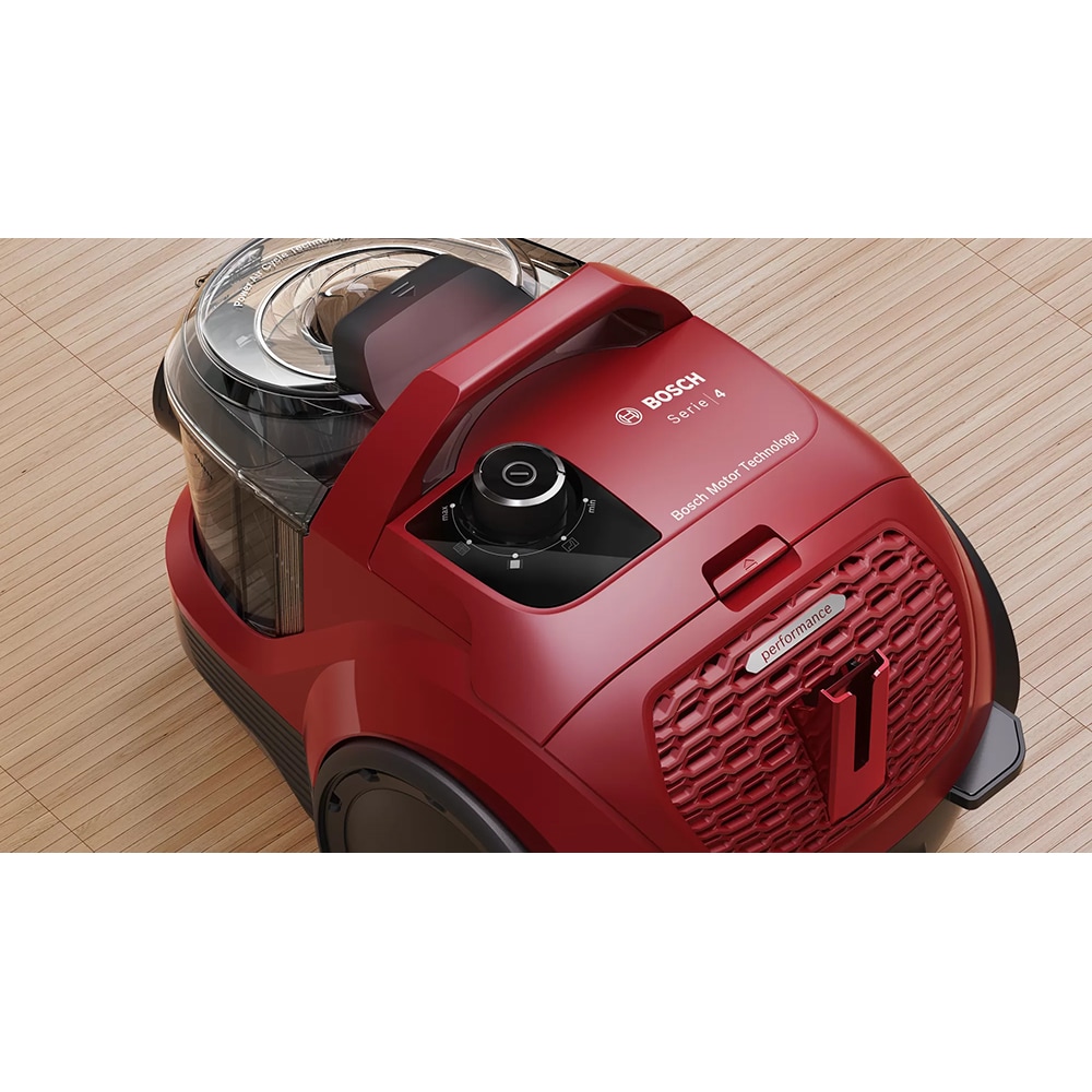 Aspirator fara sac BOSCH Seria 4 BGC21X350, 2l, 750W, 76dB, rosu-negru