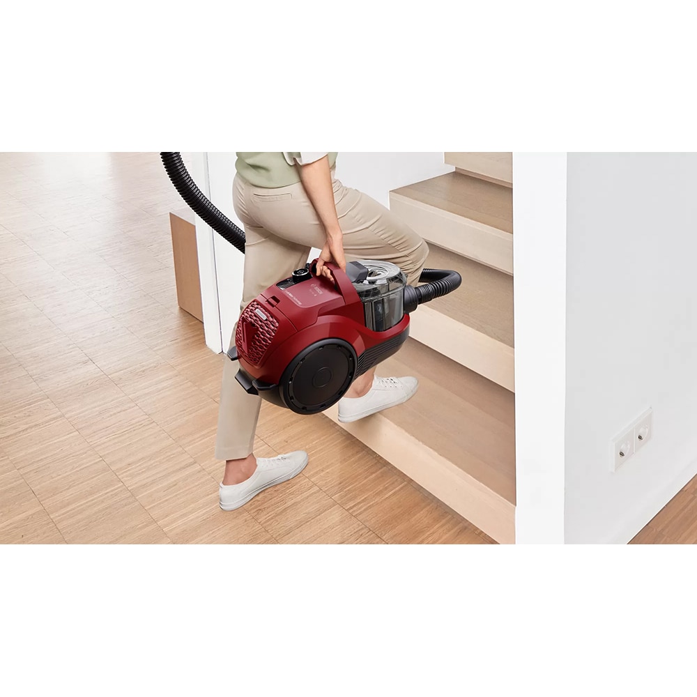 Aspirator fara sac BOSCH Seria 4 BGC21X350, 2l, 750W, 76dB, rosu-negru