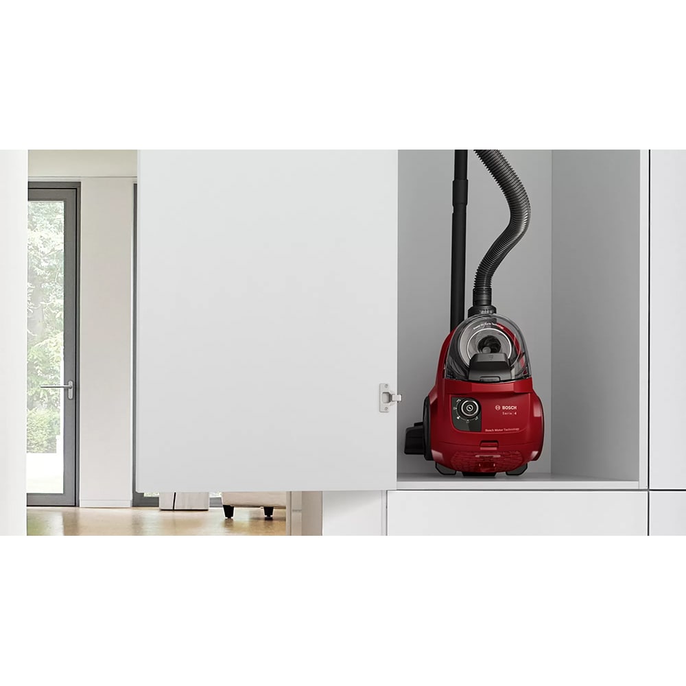 Aspirator fara sac BOSCH Seria 4 BGC21X350, 2l, 750W, 76dB, rosu-negru