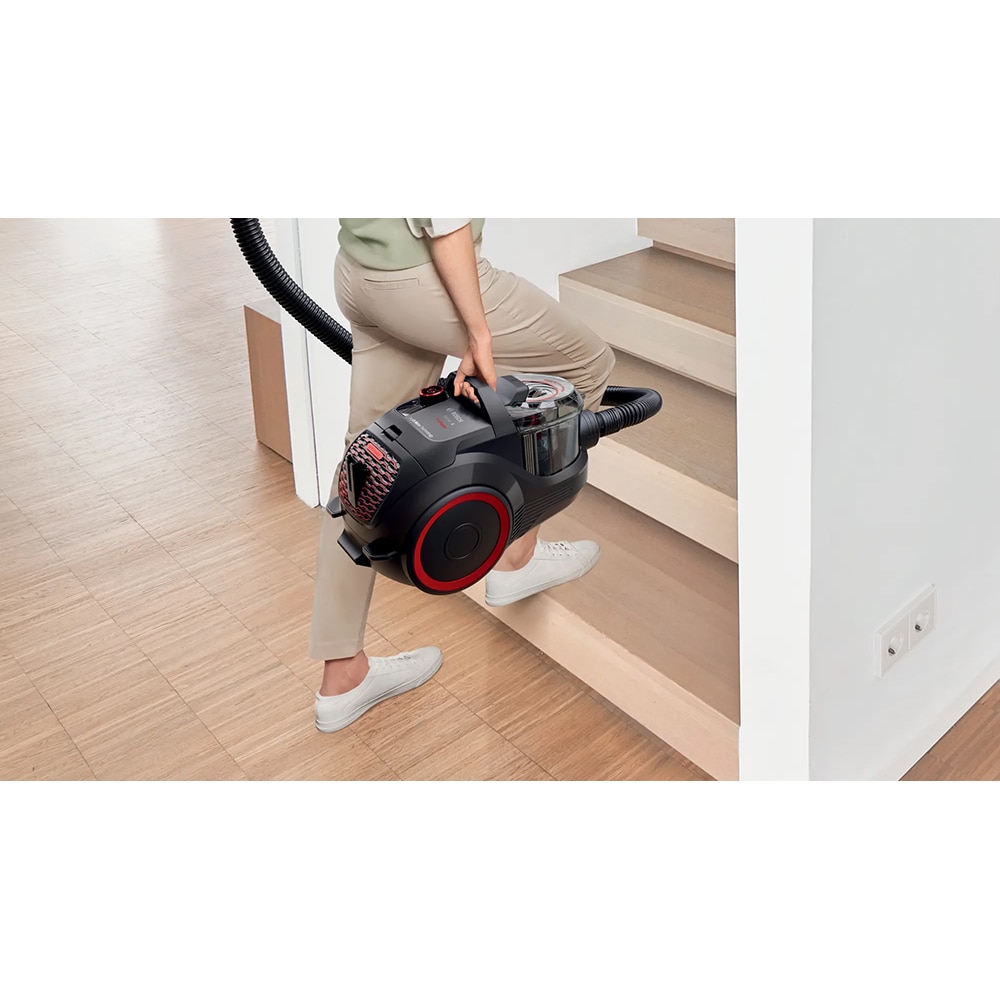 Aspirator fara sac BOSCH ProPower Seria 4 BGS21POW2, 2l, 750W, 78dB, negru-rosu