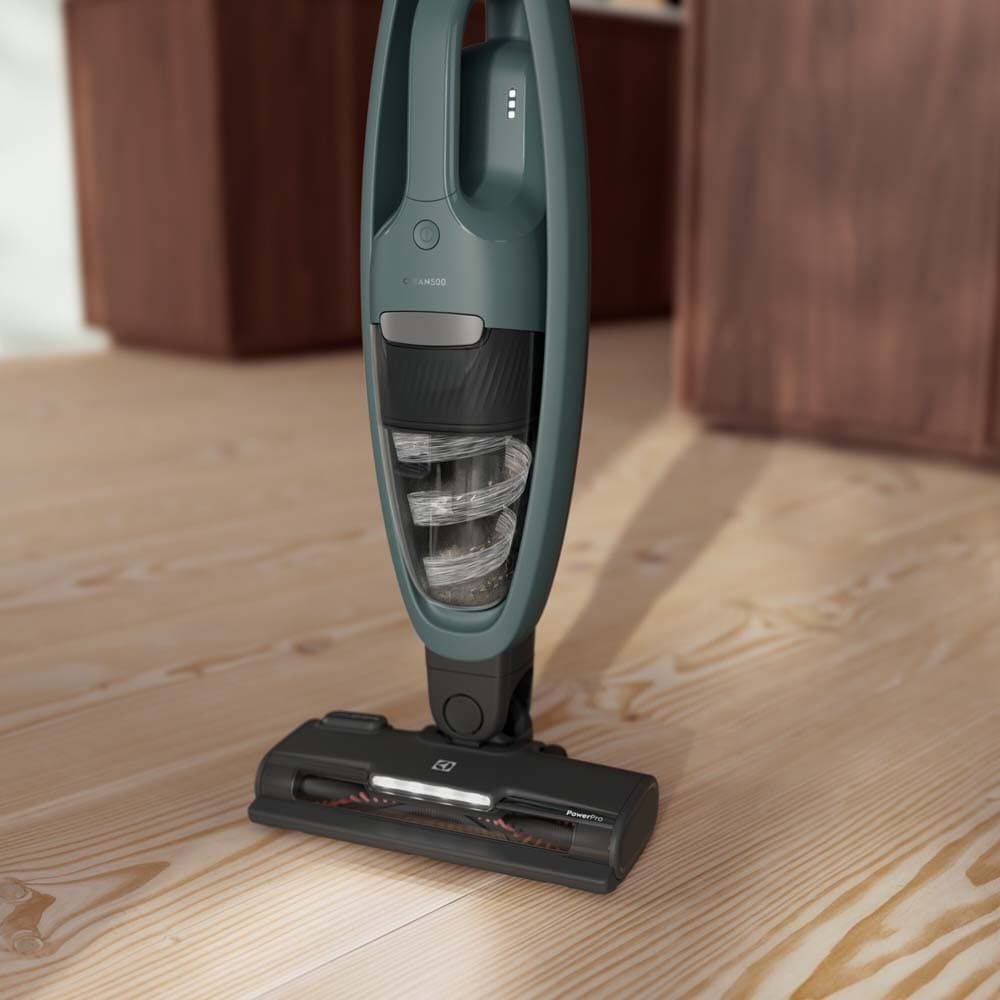 Aspirator vertical ELECTROLUX 500 ES52C212XN, 0.3l, 21.6V, autonomie max 55 min, verde inchis-negru