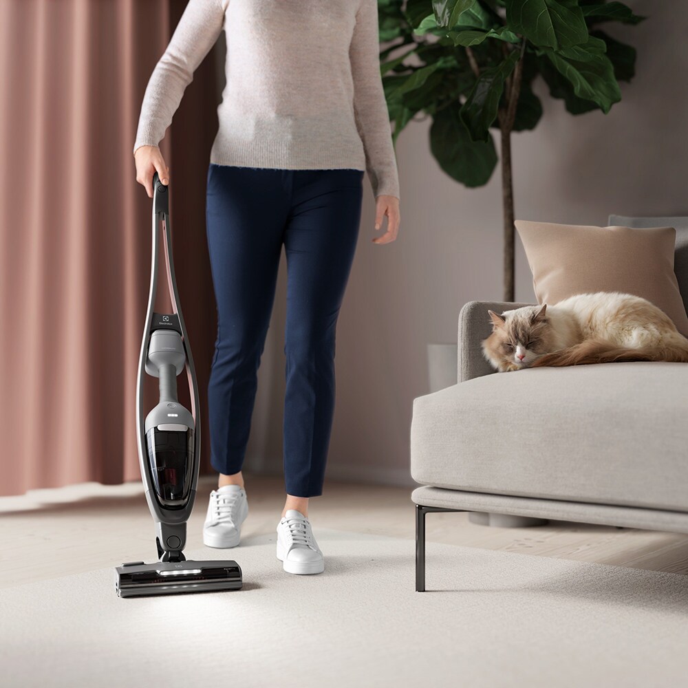 Aspirator vertical 2in1 ELECTROLUX Seria 600 ES62AB25UG, 0.3l, 25.2V, autonomie max 55 min, gri inchis-negru